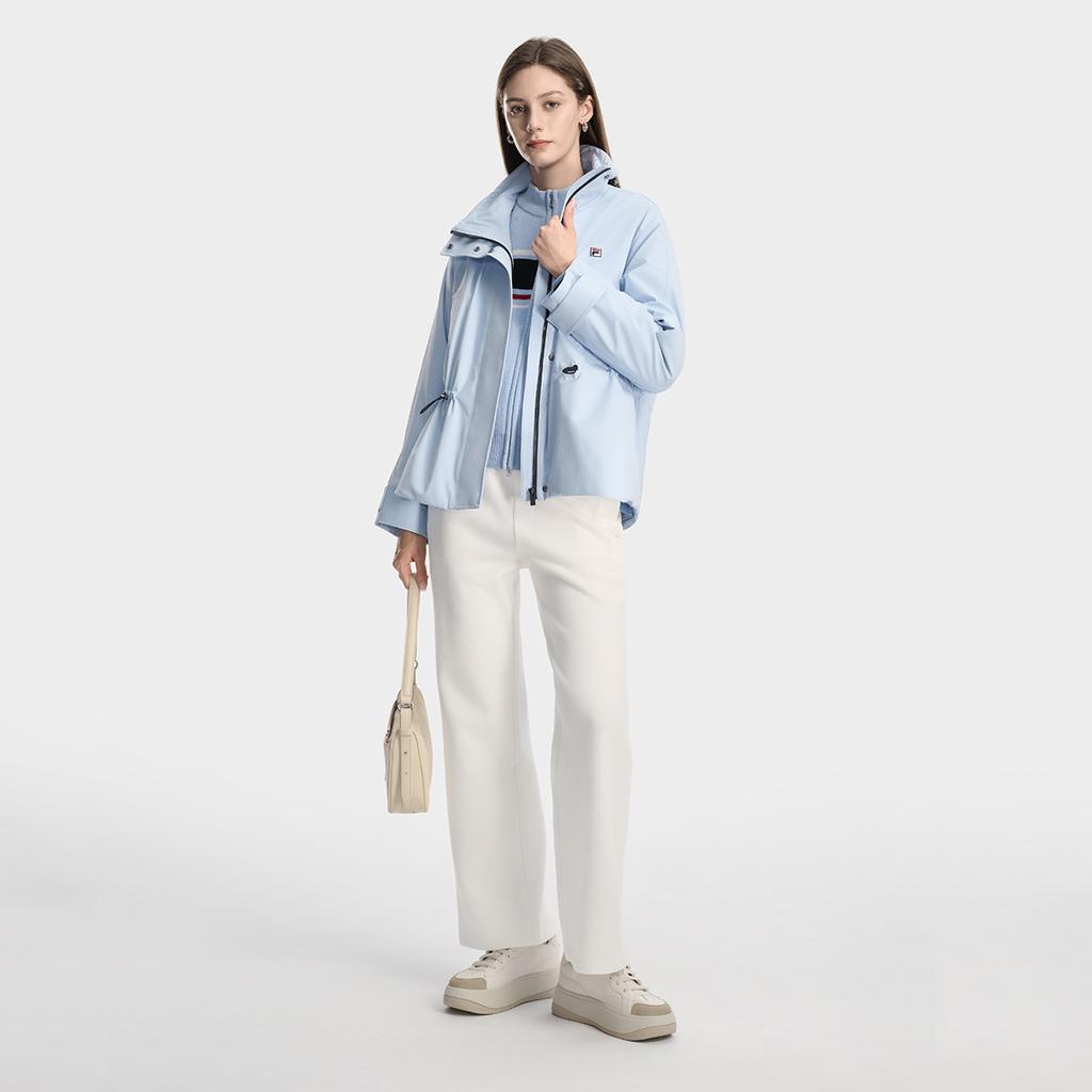 Fila Наследие Мода Классический Ретро Спорт Повседневный Простой Универсальный Удобный Теплый Свободный Хлопковый Жакет Женские куртки Чисто-синий F11W618906FLB