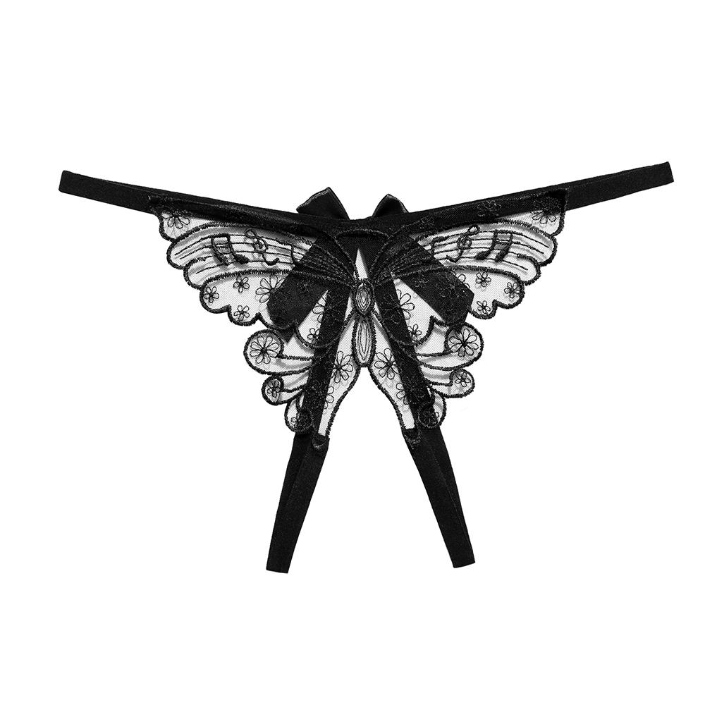 Женские супер сексуальные кружевные прозрачные стринги, горячие трусики с открытой промежностью, милые стринги Т-образной формы с узлом-бабочкой