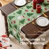 Christmas Red Table Runner Santa Claus Fringe Balls Western Dining Decor Long Cloth Sideboard Table Cover