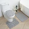 Нескользящий коврик для пола U-образная накладка Набор из трех предметов Износостойкий Однотонный Легко чистить Ванная Водопоглощающий коврик для пола