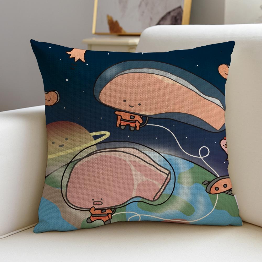 Lovely KKirinchanS Cushion Cover Breathable and skinfriendly linen pillowcase square removable and washable cushion