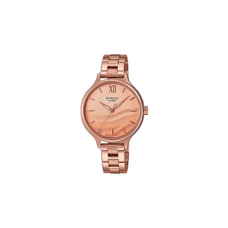 Casio SHEEN series SEAWAVE colorful star theme model fashion three-dimensional simple quartz movement resin strap Japanese and Korean SHE-4550PG-4AUPR