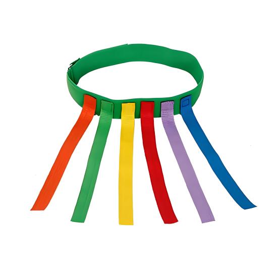 Outdoor Children Tail Pulling Game with 6 Colorful Belts Kindergarten Garden Lawn