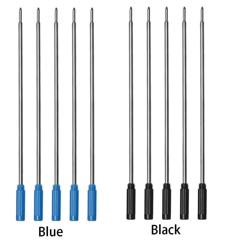 5 pcs/lot School Signature Writing Tool Ballpoint Pen Refills Metal Blue/Black Ink Medium Nib Core