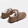 Flats Women Boots Suede Casual Shoes Short Plush Designer Buckle Cotton Shoes 2024 Trend Winter Warm Comfort Chaussures Femme