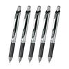 Шариковая ручка Pentel Гелевые чернила Energel Выдвижная 0,7 мм Серебристый корпус XBL77-A Черный 5 штук