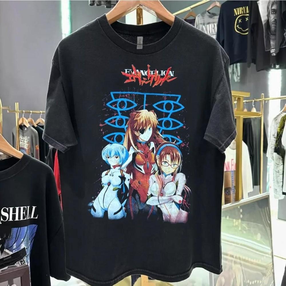 Ремейк аниме 90-х Neon Genesis Evangelion Футболка из плотного хлопка NH25270 Унисекс Футболка