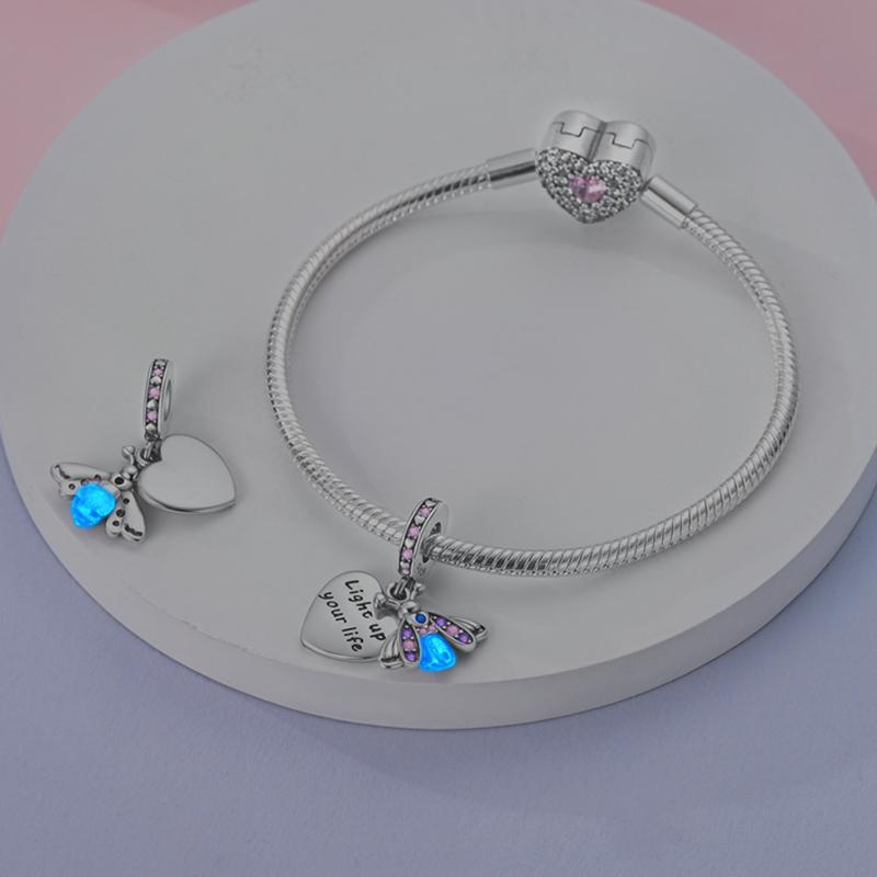 Медный светящийся в темноте шарм-подвеска «Светлячок» для браслета, ожерелья, женский, для DIY, роскошное украшение, подарок для вечеринки