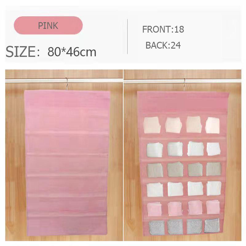Сумка для хранения нижнего белья Подвесная сумка Настенный двусторонний шкаф для одежды Домашние носки Подвесная сумка для бюстгальтера