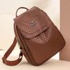 Women's Leather Backpack Large-Capacity Zipper Travel Backpack