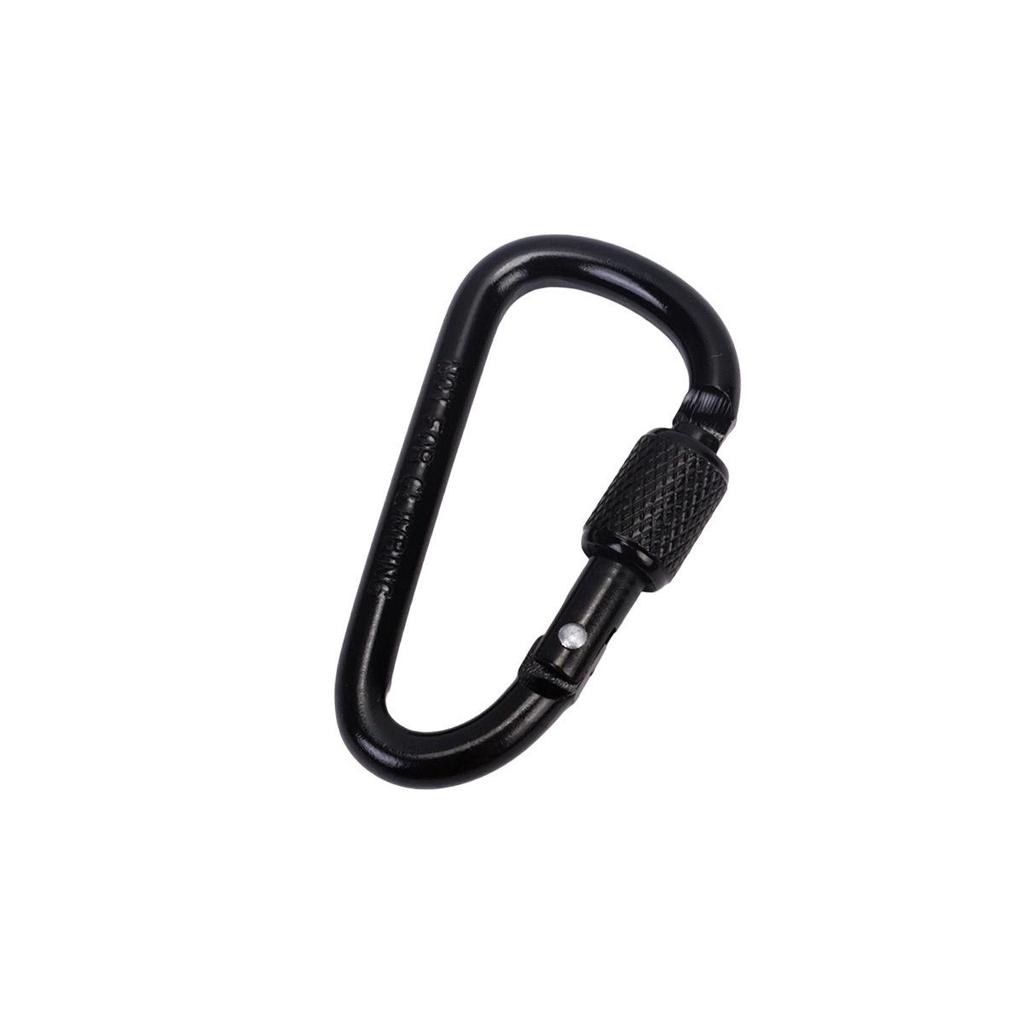 Outdoor Aluminum Alloy D-Shaped Carabiner Quickdraw No. 6 with Locking Keyring Backpack Buckle Wind Rope Clip