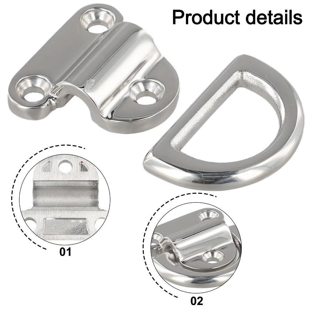Folding Pad Eye D Ring Silver Replacement Accessories Versatile Tie Down Ring