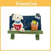 Dog Cute Cartoon Flower Bench Reading Scene Model Ornament For Shooting Props