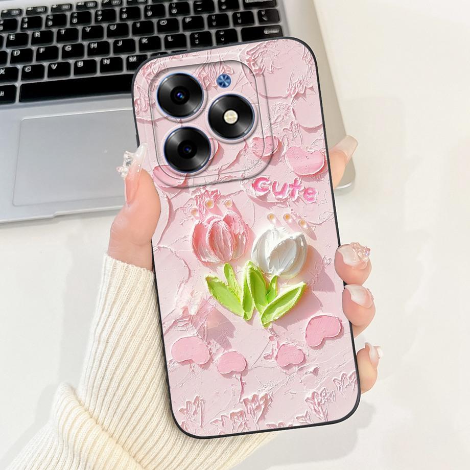 Чехол для Tecno Spark Go 2024 Tecno Spark 20c 20 Pop 8 Funda Эстетичный Мультяшный Панда Кролик Защита Камеры Матовый Мягкий Чехол