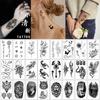 Small Fresh Waterproof Tattoo Stickers: English Letters, Flowers, Butterflies, Sketch Lines