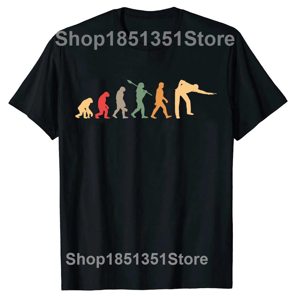 Funny Billiard Evolution Vintage Pool Classic T Shirt Summer Style Graphic Cotton Streetwear Short Sleeve Birthday Gifts T-shirt