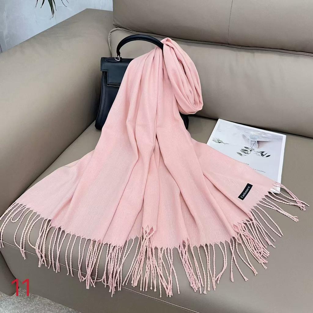 Женский однотонный шарф из искусственного кашемира, женский однотонный теплый шарф, шаль, зимний шарф в подарок на ежегодное собрание