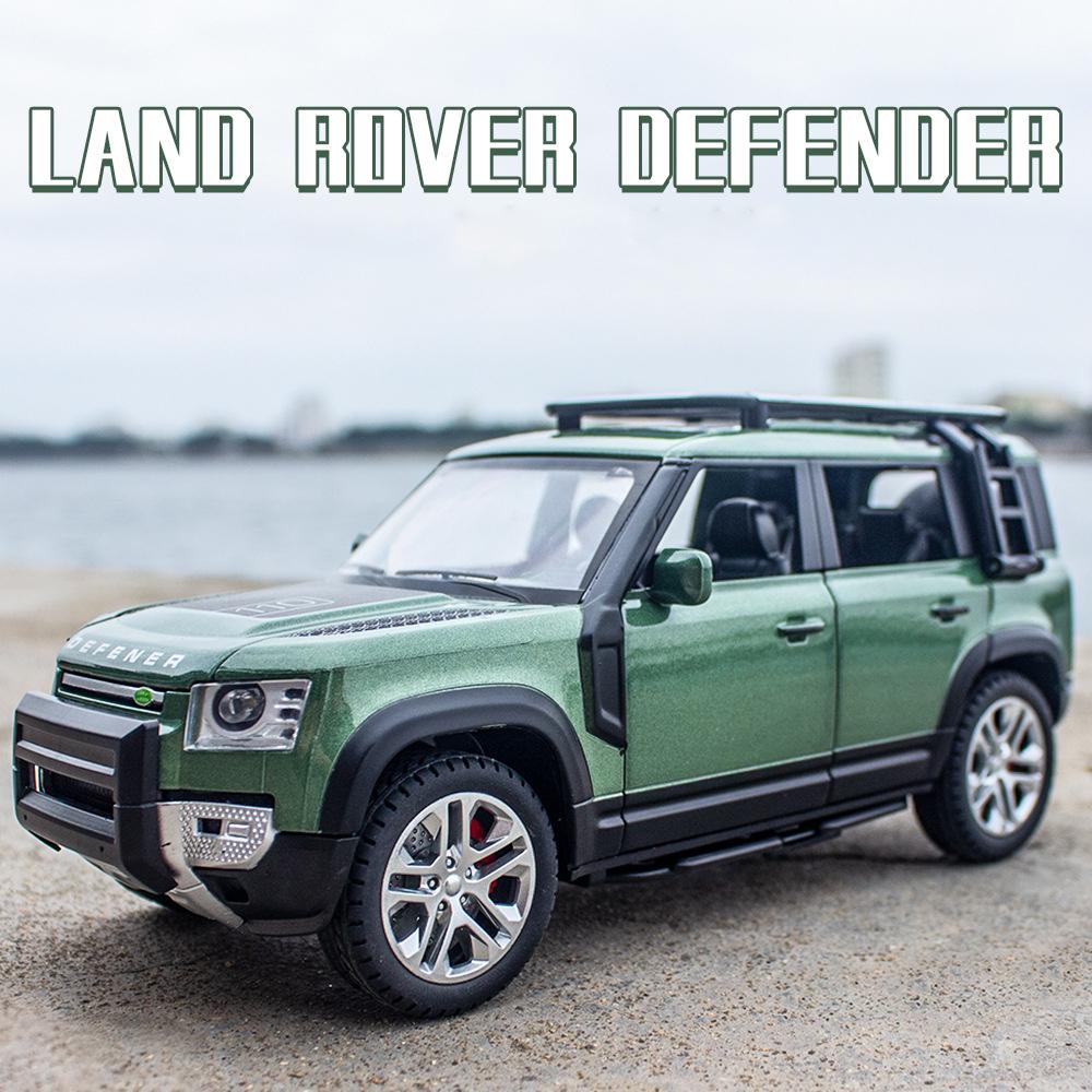 1/24 Масштаб Defender SUV, модель автомобиля из сплава, литье под давлением, металлическая игрушка, внедорожник, модель автомобиля со звуковой и световой имитацией, коллекция детских подарков, копия