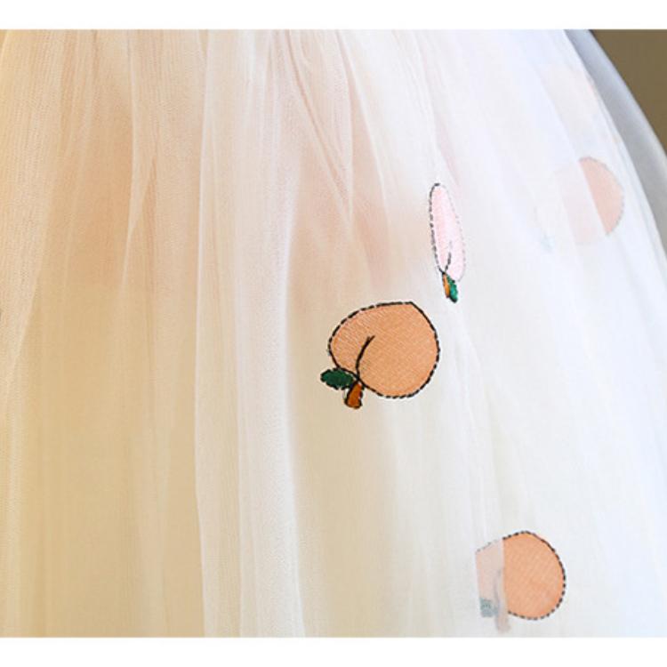 Новый костюм с юбкой с принтом для девочек, хлопковая футболка с короткими рукавами, тюлевая юбка, комплект из двух предметов