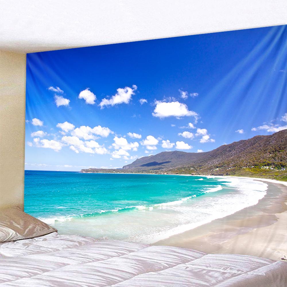 Красивый пляжный природный пейзаж с принтом, гобелен для дома, спальни, гостиной, Настенный декор, тканевый гобелен