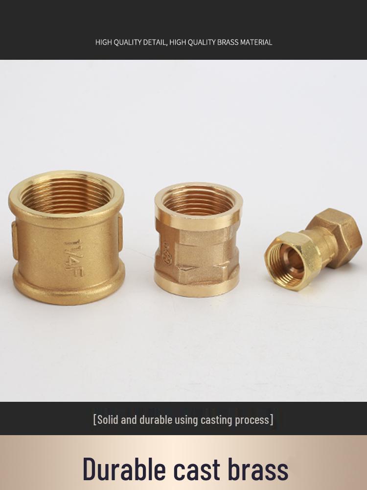 Латунный фитинг с двойной внутренней резьбой для водопроводной трубы 1 дюйм, варианты внутренней резьбы: 1.2/1.5/2 дюйма, Прямой медный фитинг.