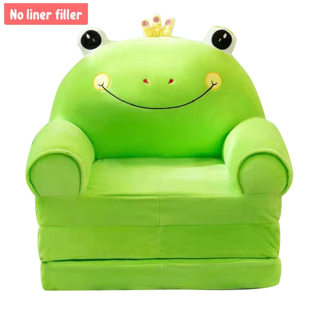 Plush Foldable Kids Sofa Cover 2 In 1 Foldable Children Sofa Cute Cartoon Lazy Sofa Pillowcase Without Liner Filler