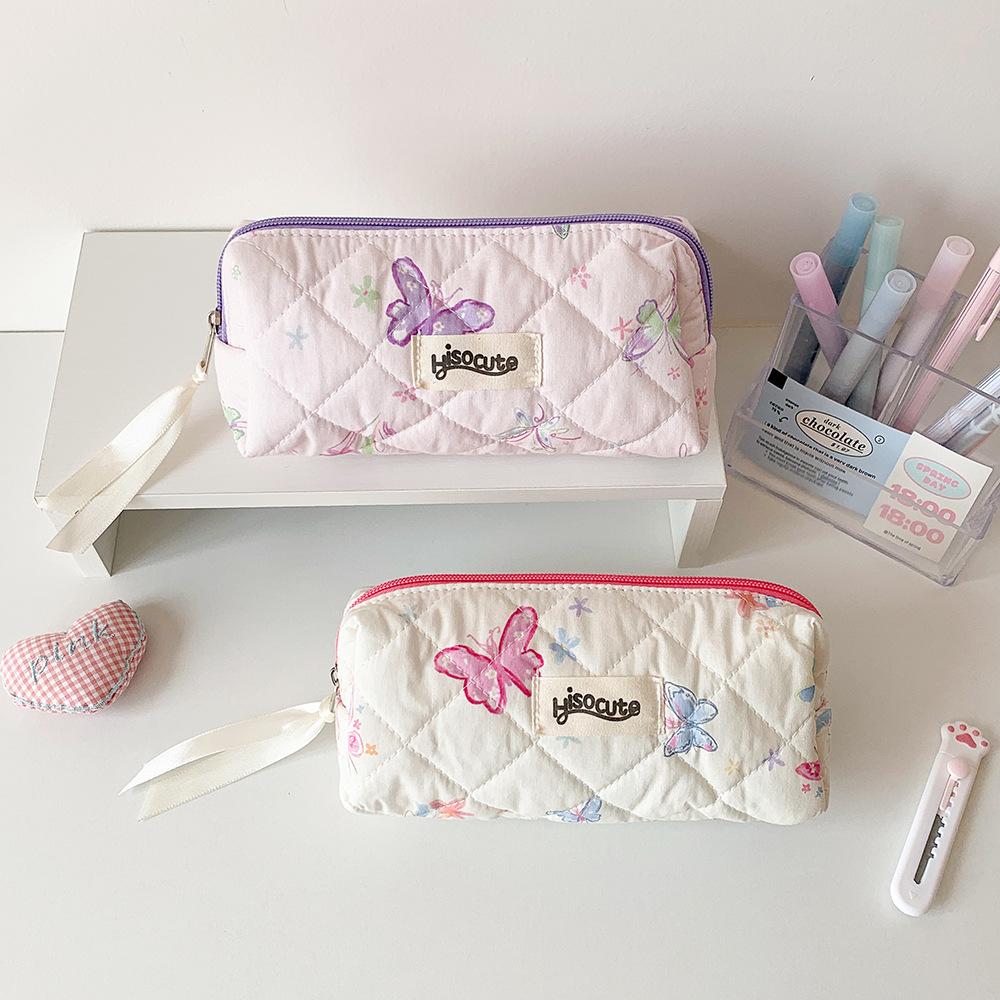 Desktop Storage Y2K Butterfly Stationery Bag Butterfly Ins Pencil Pouch School