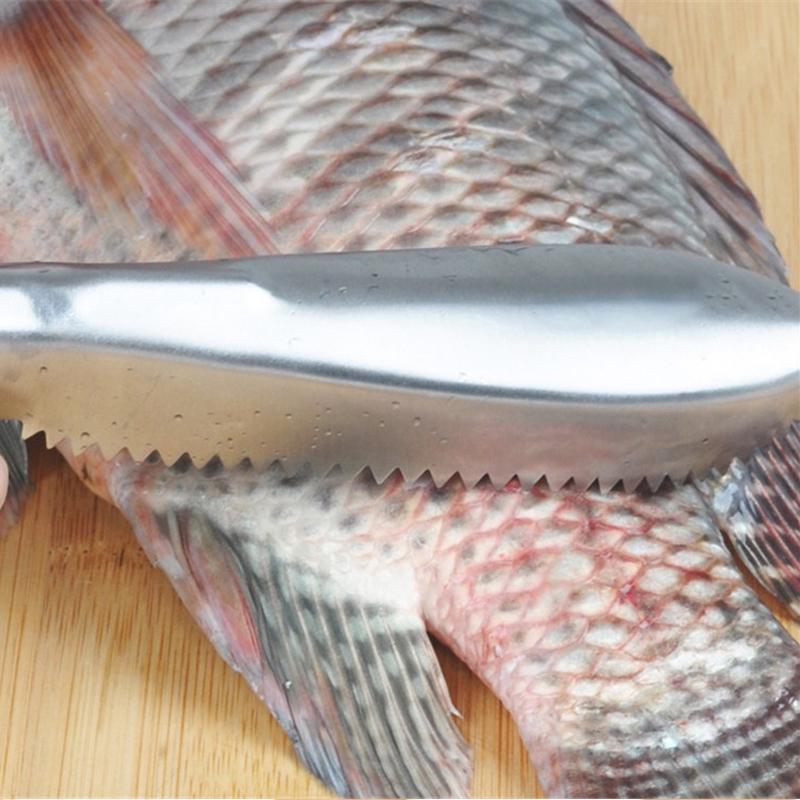 Кухонные инструменты Нож для чистки рыбы Скребок для снятия шкуры Скребок для рыбьей кожи Рыбья чешуя из нержавеющей стали Средство для чистки рыбы Кухонный гаджет