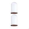 2Pcs 12x22cm Clear Cloche Bell Jar Tabletop Centerpiece Dome 2