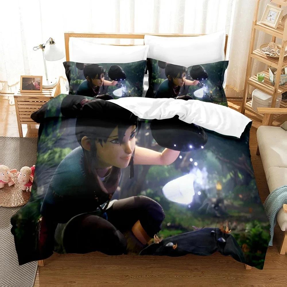 Anime Game Bridge Spirits Kena Bedding Collection Duvet Cover Bed Collection Quilt Cover Pillowcase Comforter King Queen Size Boys Adult