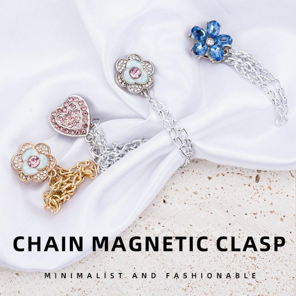 Legs Cuff Fixing Magnetic Clothing Clips With Chain Buttonless Clips Magnet Clothing Pins Scarf
