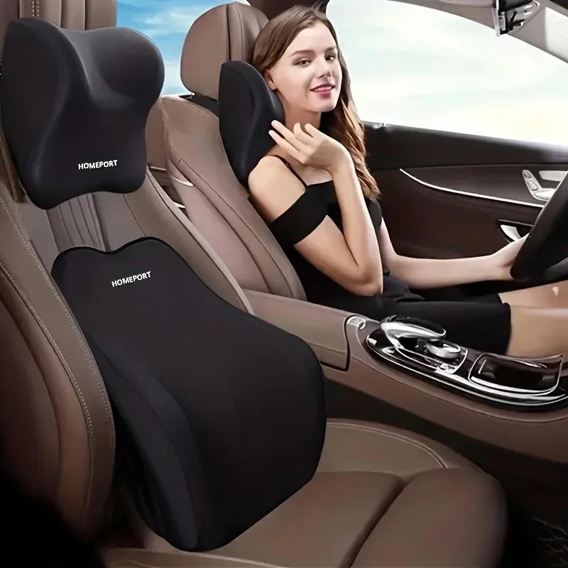 Автомобильный универсальный подголовник из пены с эффектом памяти, поясничная подушка, подушка для спины, поясничная подушка, автомобильный комфорт, подушка для шеи, общие аксессуары