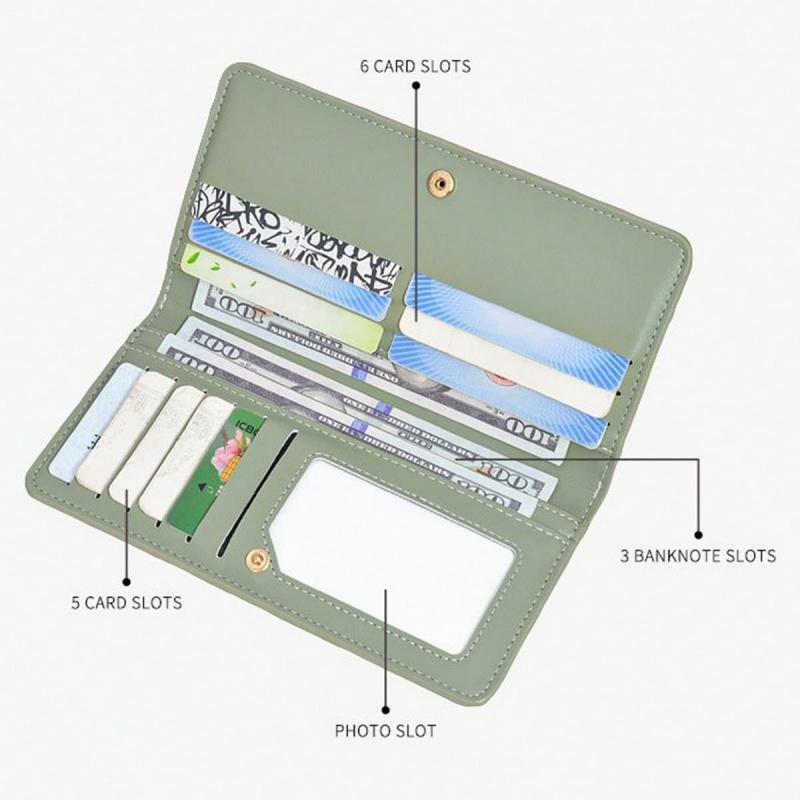 1 шт. ультратонкий кошелек для женщин с блокировкой RFID, держатель для кредитных карт, двойной клатч, кошельки на молнии, дорожный длинный кошелек