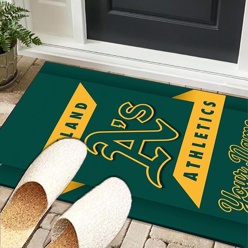 Custom NameAthletics Oakland Emblem Carpet, Indoor Rug, Chair Rug, Living Rooms, Doormat Made From Polyester Home Decor Birthday Christmas Gifts