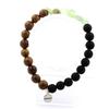 Bracelet - A Bijoux - Green Kyanite from Brazil - Matte Black Onyx - Wood - 19-20 Cm