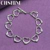 CHSHINE 925 Sterling Silver Love Heart Chain Bracelet Fashion Charm Wedding Party For Women Jewelry