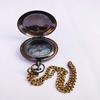 Nautical Brass Push Button  Pocket Compass with Chain Beautiful Antique Gift