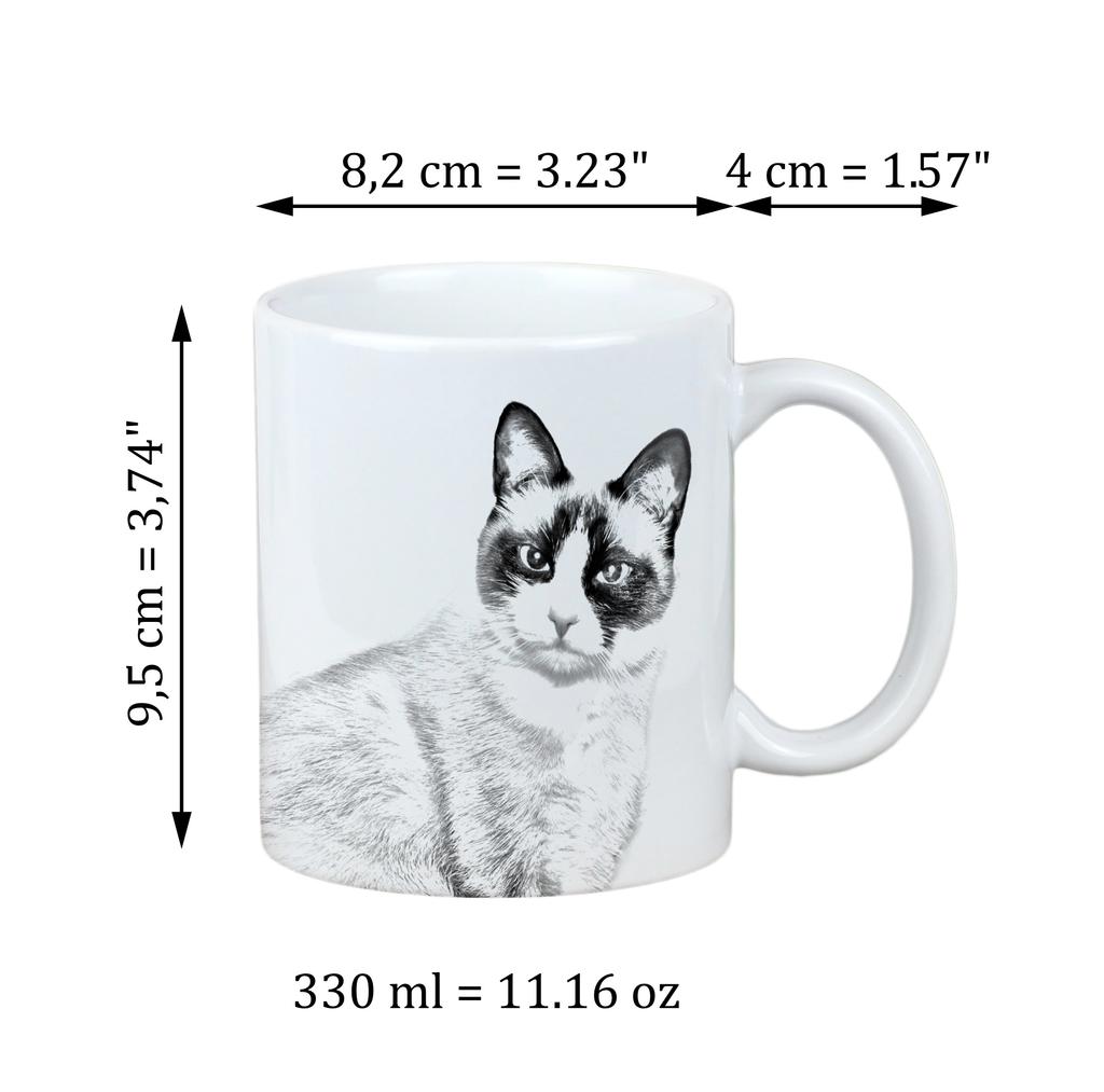 Snowshoe - cup with a cat, cute cup with graphics, a gift with your photo from the Art-Dog brand