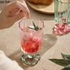 Flower-shaped Water Cup High Foot Glass Cups Ice Cream Cups Red Wine Glasses Goblet Drink Cups Juice Cup Drinkware Mugs Teacup