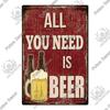 Decor Beer Vintage Tin Signs Plaque Metal Plates Retro Poster Wall Art Stickers for Bar Pub Club Man Cave Room Decoration