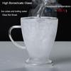 BORREY стеклянная кружка с двойными стенками, боросиликатная термостойкая чашка для чая, молока, лимонного сока, кофе, воды, стакан, кружка для капучино, латте