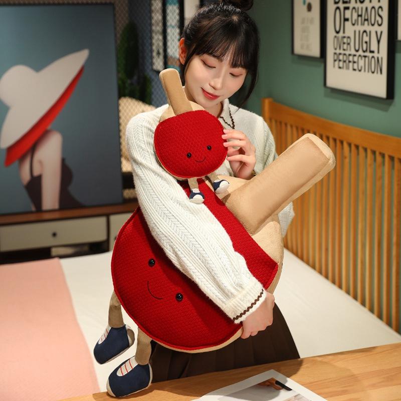 Fun Sports Ball Series Doll Plush Table Tennis Racket Doll Girl Birthday Gift