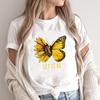 (Азиатский размер) Модный тренд с принтом бабочки, милая женская повседневная футболка 90-х годов, повседневная женская футболка с графическим принтом, футболки с короткими рукавами