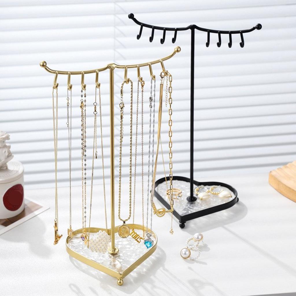 Adjustable Earring Storage Rack Modern Jewelry Stand with Tray and Bracket Support Jewelry Presentation Shelves