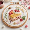 Набор для вышивания торта с пяльцами, нитками, иглами, предварительно напечатанным рисунком десерта, вышивка крестом, стартовый набор для рукоделия, подарок для энтузиастов DIY