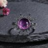 Round 10mm Labradorite Rings for Women Vintage Ring Finger Ring Retro Rings Jewelry Party Gift