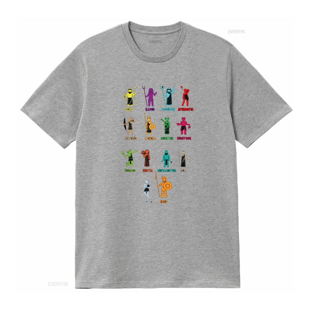 Greek Mythology Gods of Greece T Shirt vintage Washed Breathable fashion Top For Everyday Wear Versatile Unisex Soft graphic