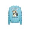 Evisu Мультяшный Счастливый Кот и Дарума Принт Приталенная Толстовка Мужская толстовка Молочно-Белый Синий 2EAHTM2SW345RXCTMKBU