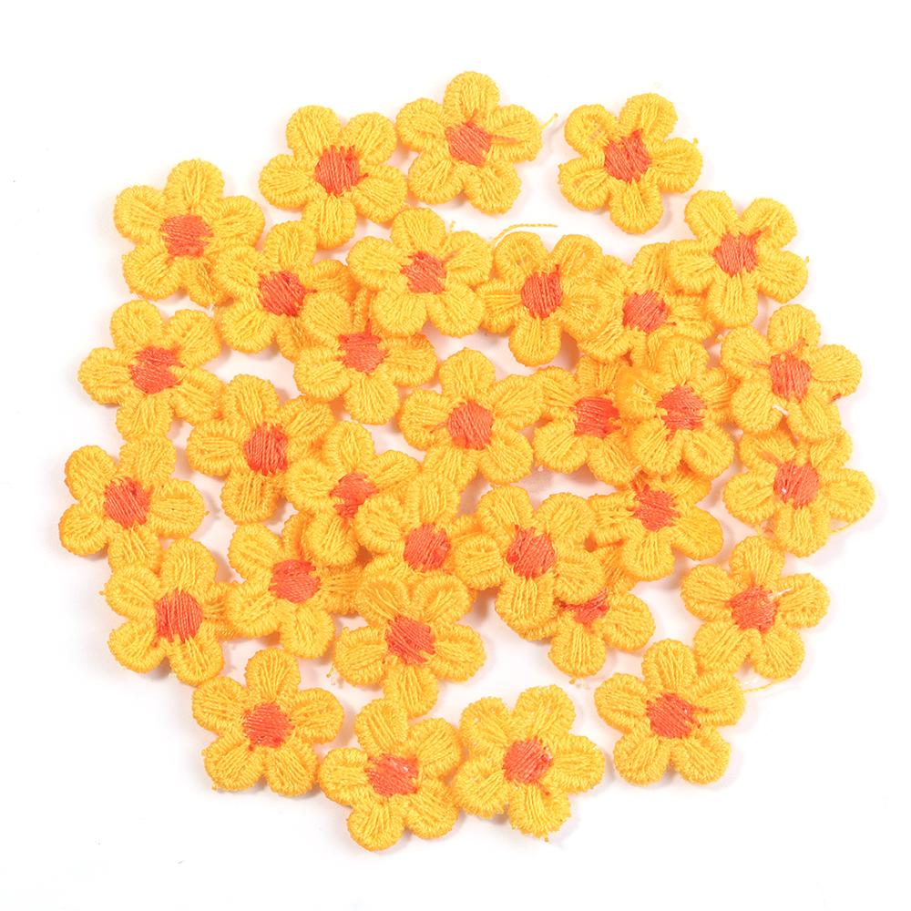 30/60Pcs 1.5cm Lace Flower Embroid Patches for Wedding Handmade Decor Clothing Sewing Colorful Flower Appliques
