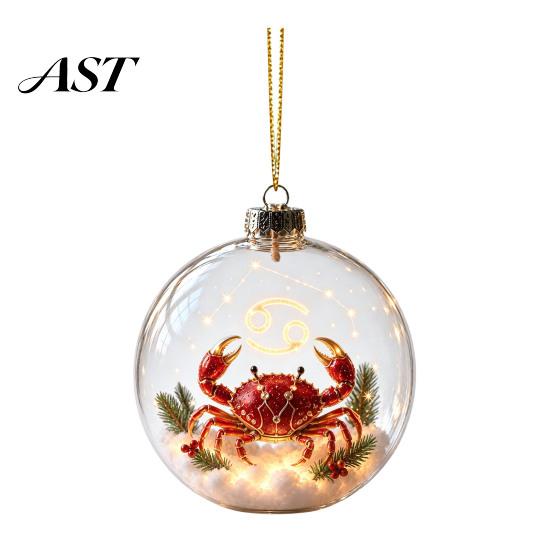 Timeless Holiday Keepsakes Zodiac Christmas Ornament, Twelve Sign Hanging Decoration, 2D Acrylic Tree Decorations Horoscope Pendant for Xmas